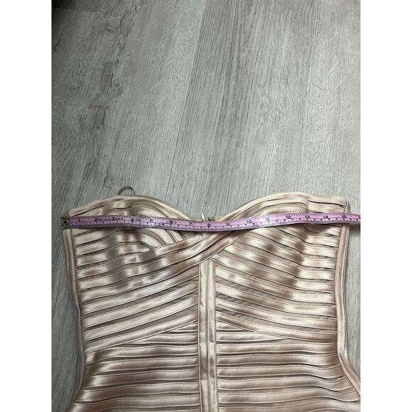 BCBGMaxAzria Strapless Beige Midi Dress - Picture 10 of 12